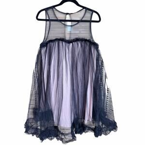 Hottie NWT sheer mesh black ruffle dress short n sweet babydoll Sabrina medium
